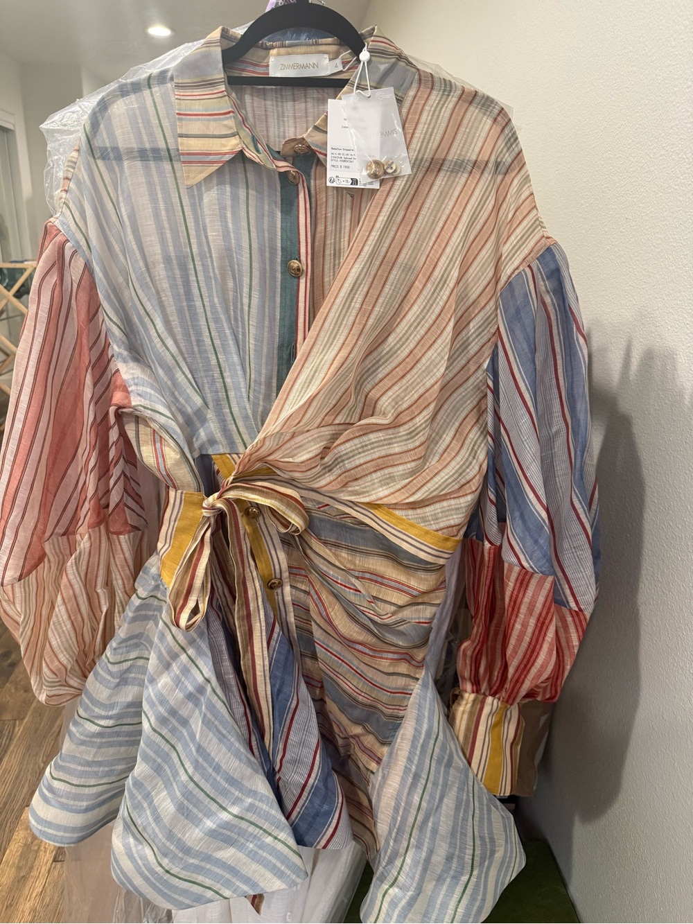 Zimmermann
Rebellion
Asymmetric Stripe
Long Sleeve Linen &
Silk Shirtdress